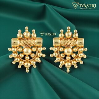 Vivastri Ravishing 1 Gram Gold Plated Alloy Stud Earrings for Women & Girls - VIVA2903ERG - Earrings | Buy online on ZillyBuy