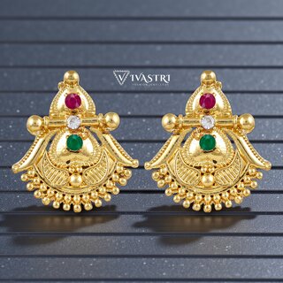 Vivastri Ravishing 1 Gram Gold Plated Alloy Stud Earrings for Women & Girls - VIVA2915ERG - Earrings | Buy online on ZillyBuy