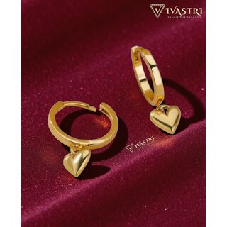 Vivastri Tiny Heart 1 Gram Gold Plated Alloy Huggie Drop Earrings for Women & Girls - VIVA2923ERG - Earrings | Buy online on ZillyBuy