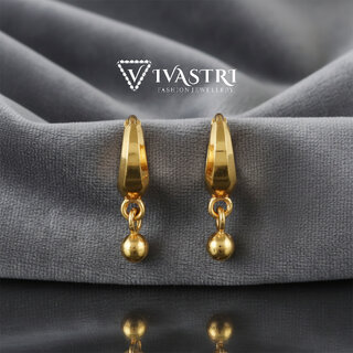 Vivastri Premium 1 Gram Gold Plated Alloy Huggie Drop Earrings for Women & Girls - VIVA2931ERG - Earrings | Buy online on ZillyBuy