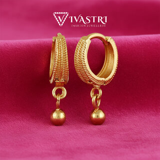 Vivastri Premium 1 Gram Gold Plated Alloy Huggie Drop Earrings for Women & Girls - VIVA2932ERG - Earrings | Buy online on ZillyBuy