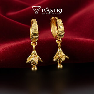 Vivastri Premium 1 Gram Gold Plated Alloy Huggie Drop Earrings for Women & Girls - VIVA2933ERG - Earrings | Buy online on ZillyBuy