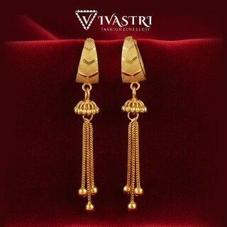 Vivastri Chain Drop 1 Gram Gold Plated Alloy Drop Earrings for Women & Girls - VIVA2938ERG - Earrings | Buy online on ZillyBuy