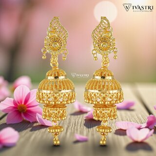 Vivastri 3 Layers 1 Gram Gold Plated Alloy Jhumki, Jhumka Earrings for Women & Girls - VIVA2865ERG - Earrings | Buy online on ZillyBuy