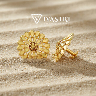 Vivastri Ravishing 1 Gram Gold Plated Alloy Stud Earrings for Women & Girls - VIVA2868ERG - Earrings | Buy online on ZillyBuy
