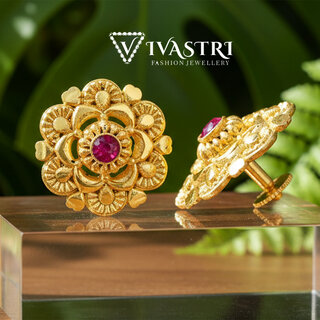 Vivastri Ravishing 1 Gram Gold Plated Alloy Cubic Zirconia Stud Earrings for Women & Girls - VIVA2871ERG - Earrings | Buy online on ZillyBuy