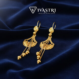 Vivastri Chain Drop 1 Gram Gold Plated Alloy Dangle Drop Earrings for Women & Girls - VIVA2879ERG - Earrings | Buy online on ZillyBuy