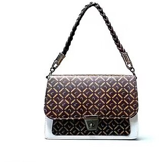 Premium Designer Printed Shoulder Bag for Women | Stylish Party & Casual Handbag with Braided Handle - Handbags | Buy online on ZillyBuy