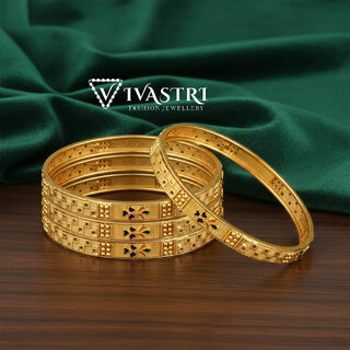 Vivastri Premium Designer Alloy Brass 1 Gram Gold Plated Bangles Kangan Kada for Women  Girls- VIVA1095BG2.4 - Bangles & Bracelets | Buy online on ZillyBuy