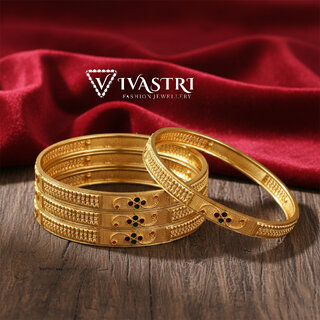 Vivastri Premium Designer Alloy Brass 1 Gram Gold Plated Bangles Kangan Kada for Women  Girls- VIVA1098BG2.4 - Bangles & Bracelets | Buy online on ZillyBuy