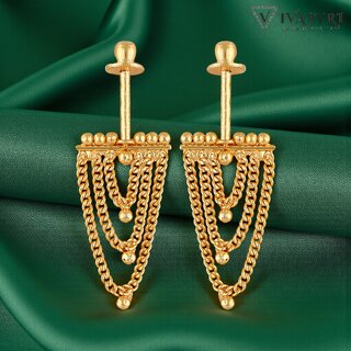 Vivastri Chain Drop 1 Gram Gold Plated Alloy Bugadi Earrings for Women  Girls - VIVA1066BUGADI - Earrings | Buy online on ZillyBuy