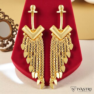 Vivastri Chain Drop 1 Gram Gold Plated Alloy Bugadi Earrings for Women  Girls - VIVA1067BUGADI - Earrings | Buy online on ZillyBuy