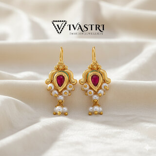 Vivastri Traditional Gold Plated Alloy Pearl Bugadi Earrings for Women  Girls - VIVA1068BUGADI - Earrings | Buy online on ZillyBuy