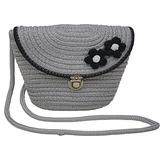 AURKA Handmade Cotton Rope Sling Bag for Women and Girls| Stylish Floral Crossbody Shoulder Bag | Lightweight Durable and Eco-Friendly Casual Purse - Handbags | Buy online on ZillyBuy