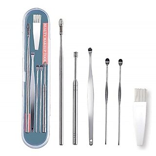 Premium Stainless Steel Ear Cleaner Kit - Comprehensive Ear Wax Removal Tools for Safe and Effective Ear Hygiene Care at Home or On-the-Go