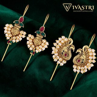 Vivastri Trendy Designer Gold Plated Alloy Cuff Earring Combo for Women & Girls -VIVA2646-RED-2650-MULTI-ERG - Earrings | Buy online on ZillyBuy
