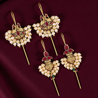 Vivastri Trendy Designer Gold Plated Alloy Cuff Earring Combo for Women & Girls -VIVA2648-2650ERG-RED - Earrings | Buy online on ZillyBuy