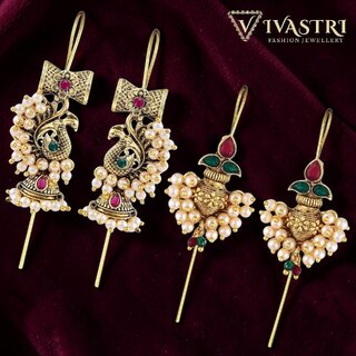 Vivastri Trendy Designer Gold Plated Alloy Cuff Earring Combo for Women & Girls -VIVA2650-2890ERG-MULTI - Earrings | Buy online on ZillyBuy