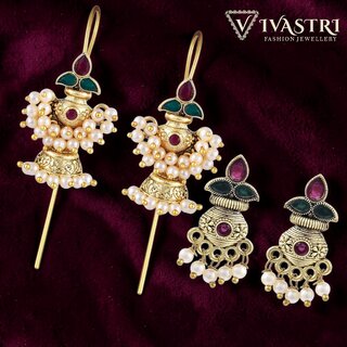Vivastri Trendy Designer Gold Plated Alloy Cuff-Stud Earring Combo for Women & Girls -VIVA2920-2896ERG - Earrings | Buy online on ZillyBuy
