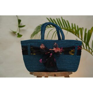 Ariya Women's Handbag with Decorative Sheer Bow (4071 | Royal Blue) Handcrafted PP & Cotton Blend Shoulder Purse, Perfect for Ladies & Girls, Lightweight Tote Bag for Daily, Casual, Travel - Handbags | Buy online on ZillyBuy