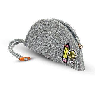 ARIYA Stylish Unique Handmade Light Grey (PP & Cotton Blend) Clutch Bag with Sticker, Perfect for Parties, Weddings & Everyday Outings - Handbags | Buy online on ZillyBuy