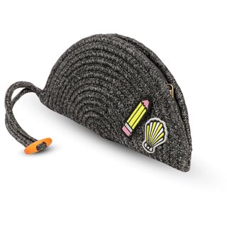 ARIYA Stylish Unique Handmade Dark Grey (PP & Cotton Blend) Clutch Bag with Sticker, Perfect for Parties, Weddings & Everyday Outings - Handbags | Buy online on ZillyBuy