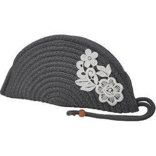 ARIYA Stylish Unique Handmade Grey (PP & Cotton Blend) Clutch Bag with Flower, Perfect for Parties, Weddings & Everyday Outings - Handbags | Buy online on ZillyBuy