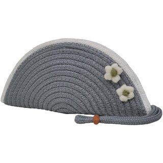 ARIYA Stylish Unique Handmade Light Grey & White Line (PP & Cotton Blend) Clutch Bag with 2 Flower, Perfect for Parties, Weddings & Everyday Outings - Handbags | Buy online on ZillyBuy