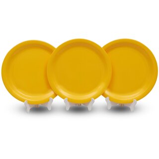 Ariya 11-Inch Melamine Dinner Plate Pack of 3 (Radiant Yellow) | Full Serving Plates for Lunch, Dinner, Snacks | Unbreakable, BPA-Free, Microwave & Dishwasher Safe Tableware for Home & Kitchen