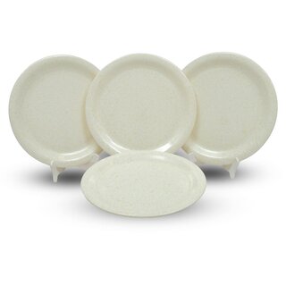 Ariya 11 Inches Melamine Dinner Plate Set of 4 (Eternal Ivory) Microwave & Dishwasher Safe Dinnerware, Full Serving Plate Set for Snacks, Breakfast, Lunch, Dinner, Break Resistant, All Occasions