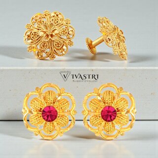 Vivastri Premium Gold Plated Alloy Stud Earrings Combo for Women & Girls Pack of 2 - Earrings | Buy online on ZillyBuy