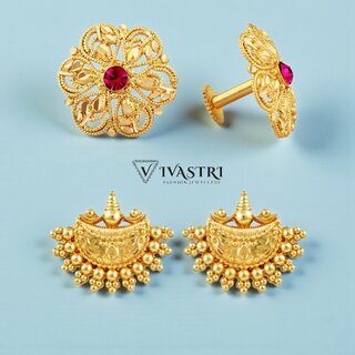 Vivastri Premium Gold Plated Alloy Stud Earrings Combo for Women & Girls Pack of 2 - Earrings | Buy online on ZillyBuy