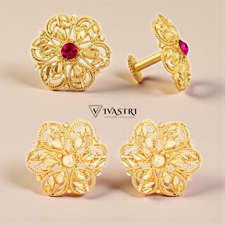 Vivastri Premium Gold Plated Alloy Stud Earrings Combo for Women & Girls Pack of 2 - Earrings | Buy online on ZillyBuy