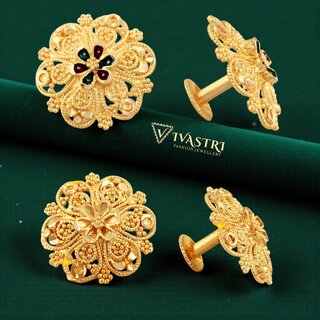 Vivastri Premium Gold Plated Alloy Stud Earrings Combo for Women & Girls Pack of 2 - Earrings | Buy online on ZillyBuy