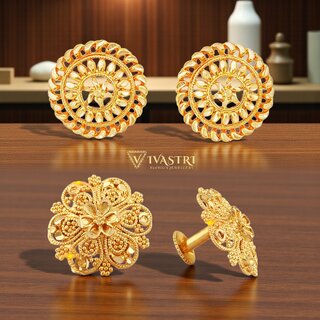 Vivastri Premium Gold Plated Alloy Stud Earrings Combo for Women & Girls Pack of 2 - Earrings | Buy online on ZillyBuy