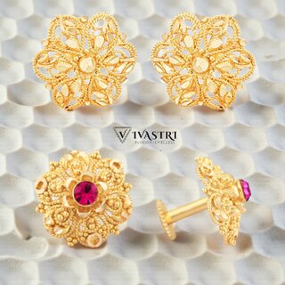 Vivastri Premium Gold Plated Alloy Stud Earrings Combo for Women & Girls Pack of 2 - Earrings | Buy online on ZillyBuy