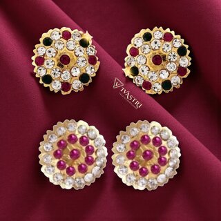 Vivastri Premium Gold Plated Alloy Stud Earrings Combo for Women & Girls Pack of 2 - Earrings | Buy online on ZillyBuy
