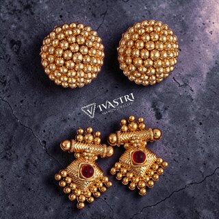 Vivastri Premium Gold Plated Alloy Stud Earrings Combo for Women & Girls Pack of 2 - Earrings | Buy online on ZillyBuy