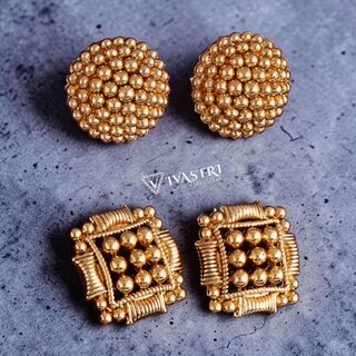 Vivastri Premium Gold Plated Alloy Stud Earrings Combo for Women & Girls Pack of 2 - Earrings | Buy online on ZillyBuy