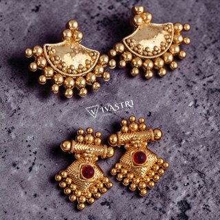 Vivastri Premium Gold Plated Alloy Stud Earrings Combo for Women & Girls Pack of 2 - Earrings | Buy online on ZillyBuy