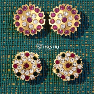 Vivastri Premium Gold Plated Alloy Stud Earrings Combo for Women & Girls Pack of 2 - Earrings | Buy online on ZillyBuy