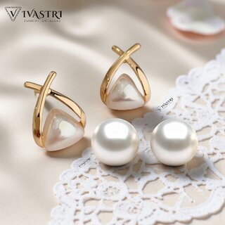 Vivastri Premium Gold Plated Alloy Stud Earrings Combo for Women & Girls Pack of 2 - Earrings | Buy online on ZillyBuy