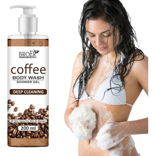 Broer Coffee Body Wash - Energizing, Exfoliating, Refreshing Shower Gel | Paraben Free (200 ml)