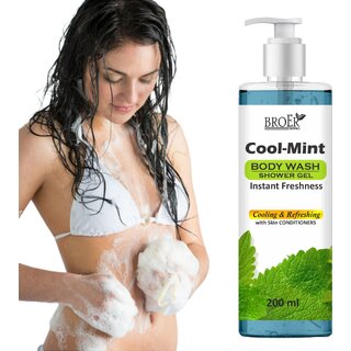 Broer Cool Mint Body Wash - Instant Freshness, Mint Infused, Anti-Sweat & Energizing (200 ml)