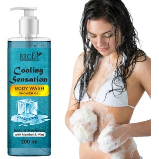 Broer Cooling Sensation Body Wash - Cool  Refreshing Shower Gel For Hot Weather (200 ml)