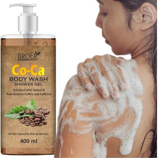 Broer Premium Co-Ca Body Wash Infused with Coffee Beans  Oil  No Sulphate  Paraben (400 ml)