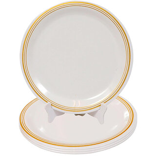 Aurka Dcor 11 Inch Royal Double Stripe Melamine Dinner Plate Set of 2