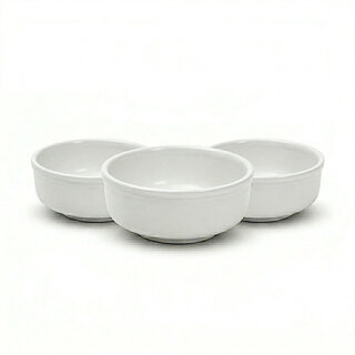Aurka Decor 4.5 Inch White Melamine Bowl Set of 3