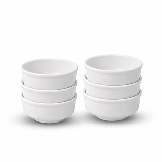 Aurka Decor 4.5 Inch White Melamine Bowl Set of 6