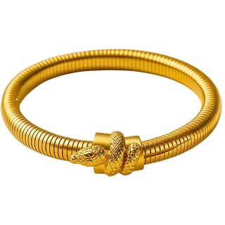 KIMTI 18k Gold Plated Women Bracelet (Snake Texture Gold Bracelet, 1)